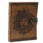 Handmade Leather, Green Man Notebook. 6" x 8"