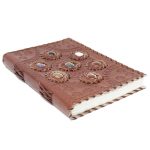 Handmade Leather, Chakra Stone Notebook (6x9")