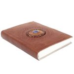 Handmade Leather, Lapis Stone Notebook (7x5")