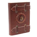 Handmade Leather Tigereye with Belts Notebook (6x4")