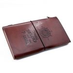 Handmade Leather Journal - Travel the World, Brown