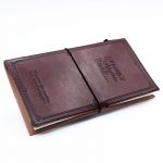 Handmade Leather Journal - Our family adventure Book, brown