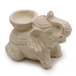 Fun Elephant Incense Holder (cream) 12.5cm high