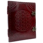 Handmade Leather, Huge Flower of Life Sketchbook,10x13 (200 pages)