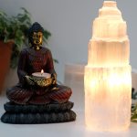 Mystic Natural Selenite Tower Lamp 25cm