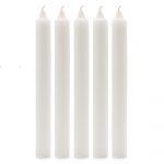 Solid Colour Dinner Candles, pack of five, Rustic White