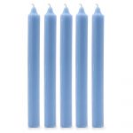 Solid Colour Dinner Candles, pack of five, Rustic Sea Blue