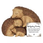 Lovely Hedgehog Family, Ornament, Figurine, With Sentiment Card.