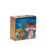 Fun Mushroom Design Trinket Box,10x 10x 4.2cm.Teal.