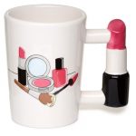 Premium Shaped Handle Ceramic Mug, Lipstick,Great Gifts and Collectable.