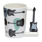 Premium Shaped Handle Ceramic Mug, Guitar, Great Gifts and Collectable.