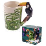 Premium Shaped Handle Ceramic Mug, Toucan Party, Great Gifts and Collectable.