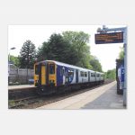 Class 150 at Bromley Cross, Lancashire, Premium Semi-Glossy Paper Poster A3 (29.7 x 42  cm)