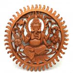 Ganesh Elephant Hand-Carved Plaque - 40cm