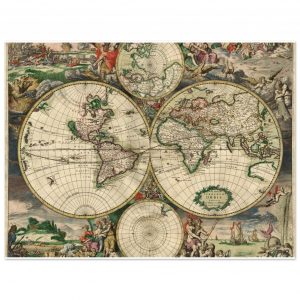 33769ab6-c1be-42b9-8927-7eecb3843646.jpg 18th Century World Map Fine Art Poster 45x60 cm / 18x24″