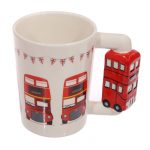 Premium Shaped Handle Ceramic Mug, Londopn Bus, Great Gifts and Collectable.