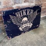 Biker Born To Be Free Motorbike- Metal Advertising Wall Sign, four sizes.