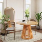 Quality Catalina Round Wood Grain Effect Dining Table