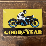 Goodyear tyres Motorcycle- Metal Advertising Wall Sign, four sizes.