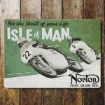 Istle Of Man TT Racing, Motorcycle- Metal Advertising Wall Sign, four sizes.