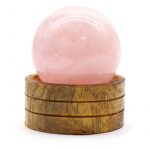 Gemstone Sphere 50mm - Rose Quartz  with Stand