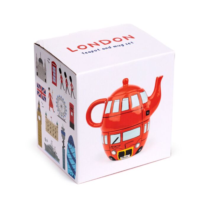 Fun Novelty Routemaster Red Bus Teapot and Cup Set for 1 - Image 2