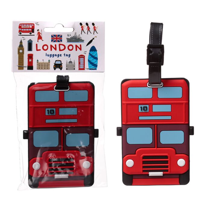 4 x PVC Luggage Tags - London Icons London Bus - Image 3