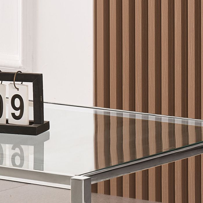 Vidrio Glass Coffee Table With Silver And Acrylic Frame - Image 5