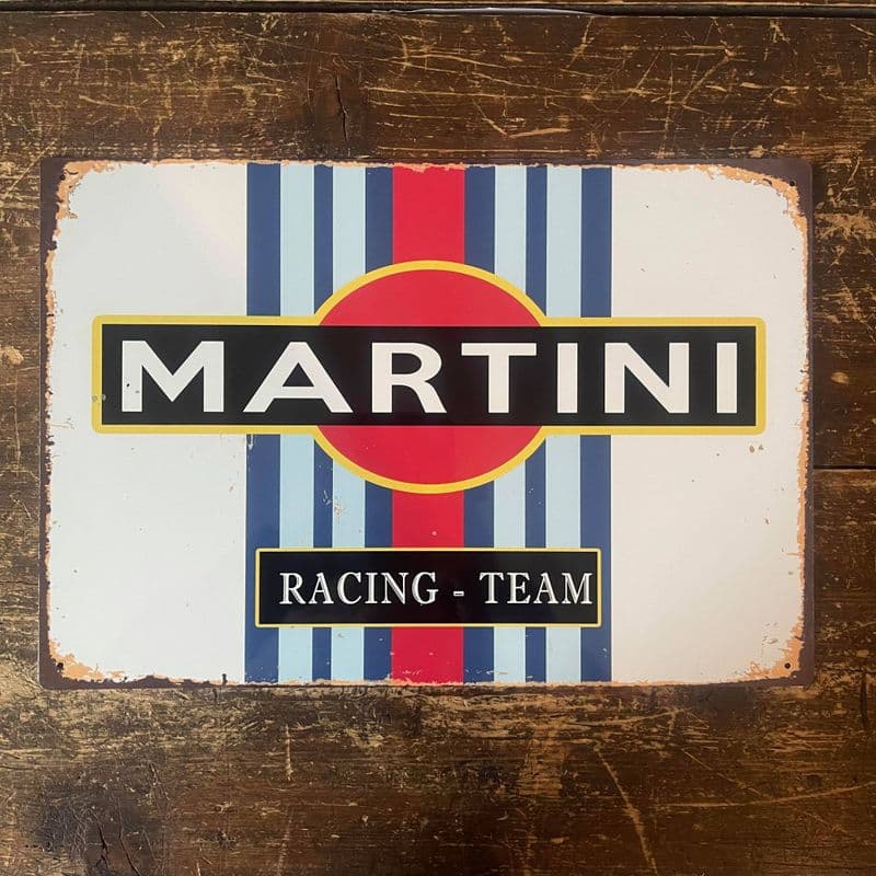 Martini Racing Team- Metal Advertising Wall Sign, four sizes.