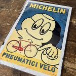 Michelin Bycycle tyres, Italian,- Metal Advertising Wall Sign, four sizes.