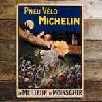 Michelin Tyres Pneu Velo - Metal Advertising Wall Sign, four sizes.