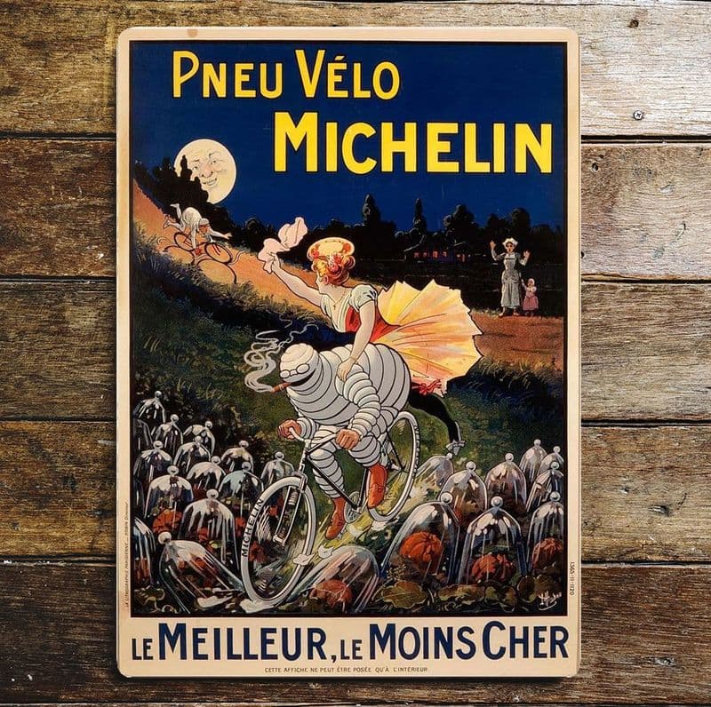 Michelin Tyres Pneu Velo - Metal Advertising Wall Sign, four sizes.