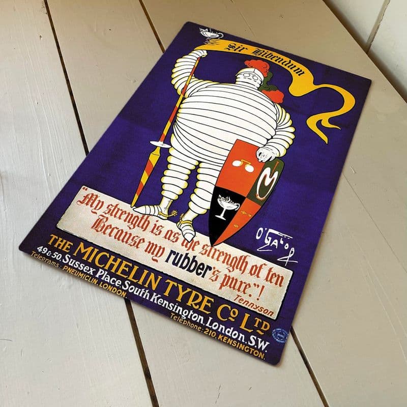 Michelin Tyres Knight - Metal Advertising Wall Sign, four sizes.