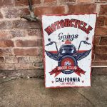Motorcycle gangs Motorbike garage - Metal Advertising Wall Sign, four sizes.