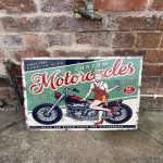 Motorcycle Motorbike garage - Metal Advertising Wall Sign, four sizes.