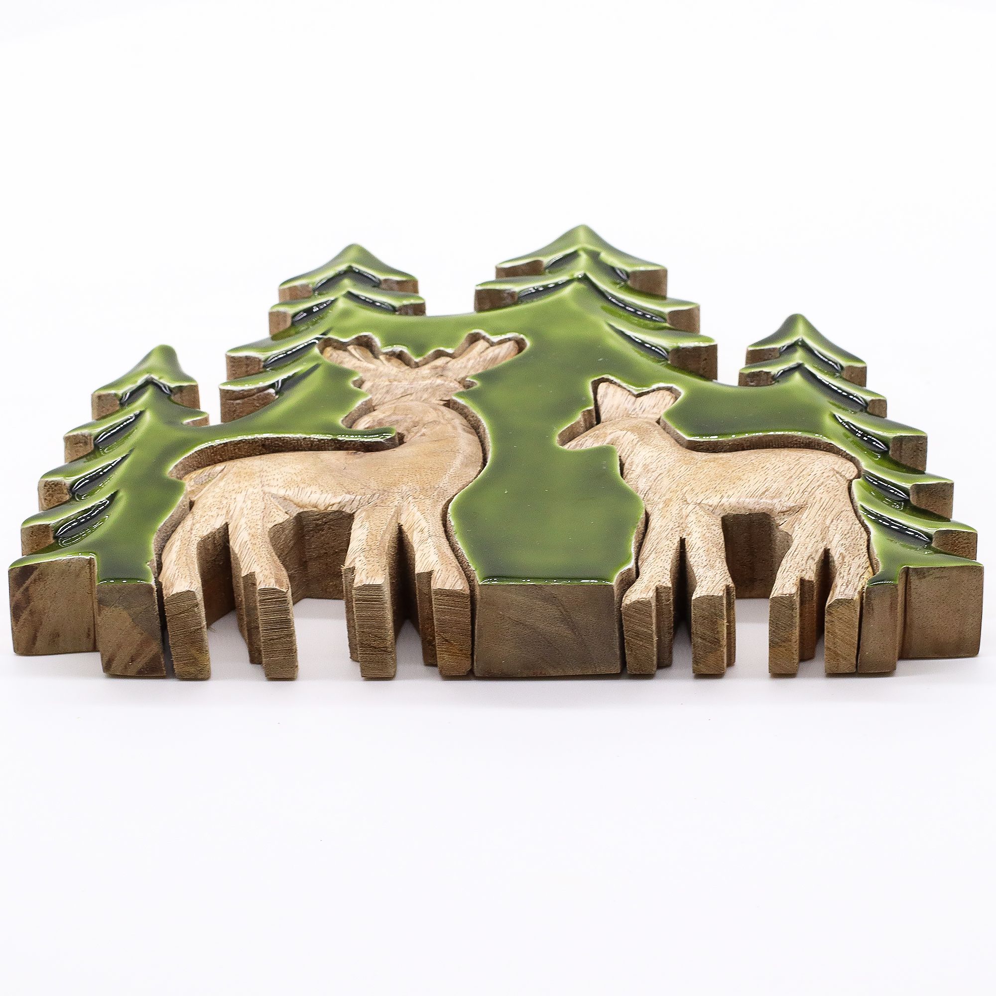 Lost in the Forrest -  Two Dear in the Forrest 3D Wooden Decoration - 18x23cm - Image 11