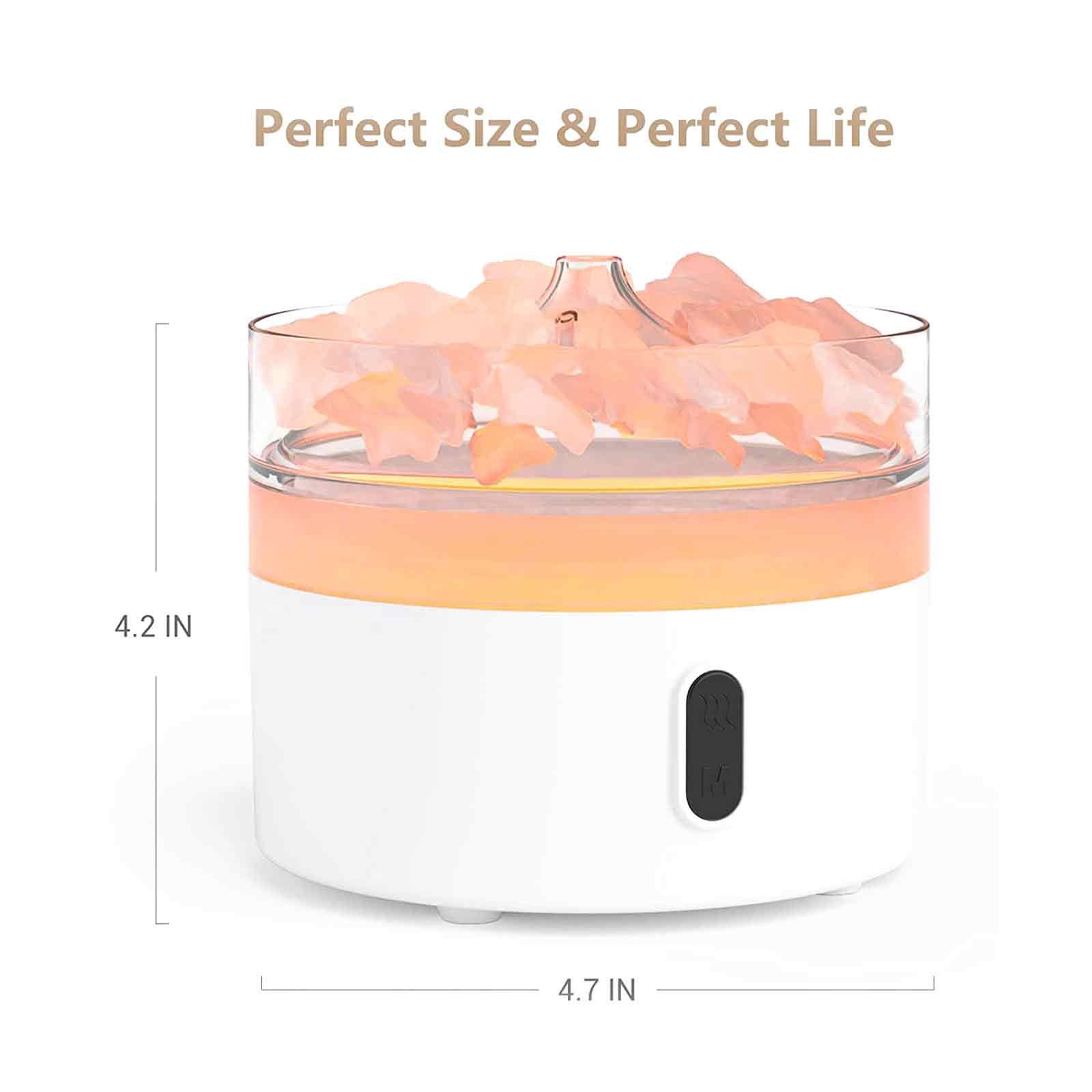 Himalayan Salt  Aroma Diffuser - Night Light - USB-C - Flame Effect ( salt included) - Image 3