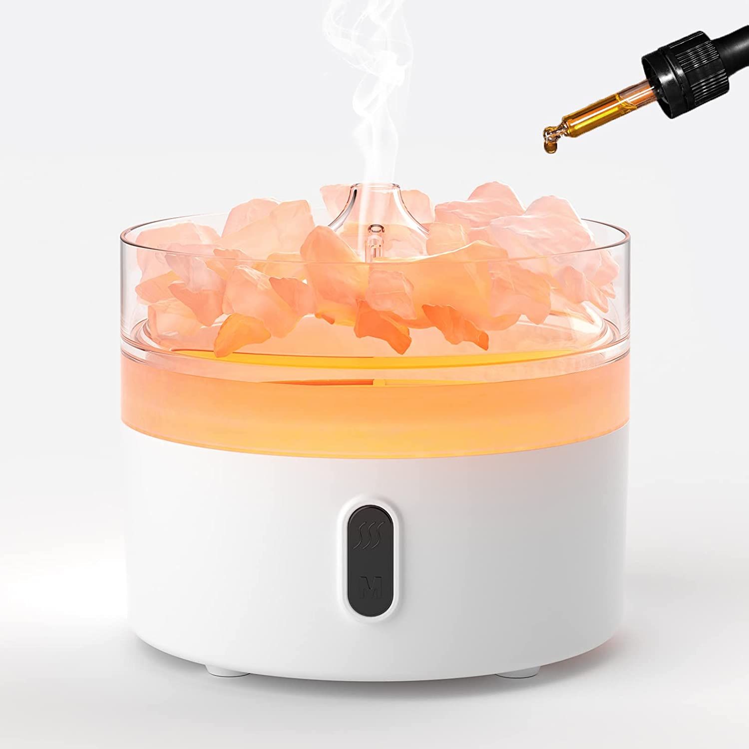 Himalayan Salt  Aroma Diffuser - Night Light - USB-C - Flame Effect ( salt included) - Image 4