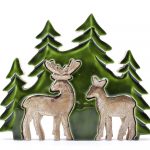 Lost in the Forrest -  Two Dear in the Forrest 3D Wooden Decoration - 18x23cm