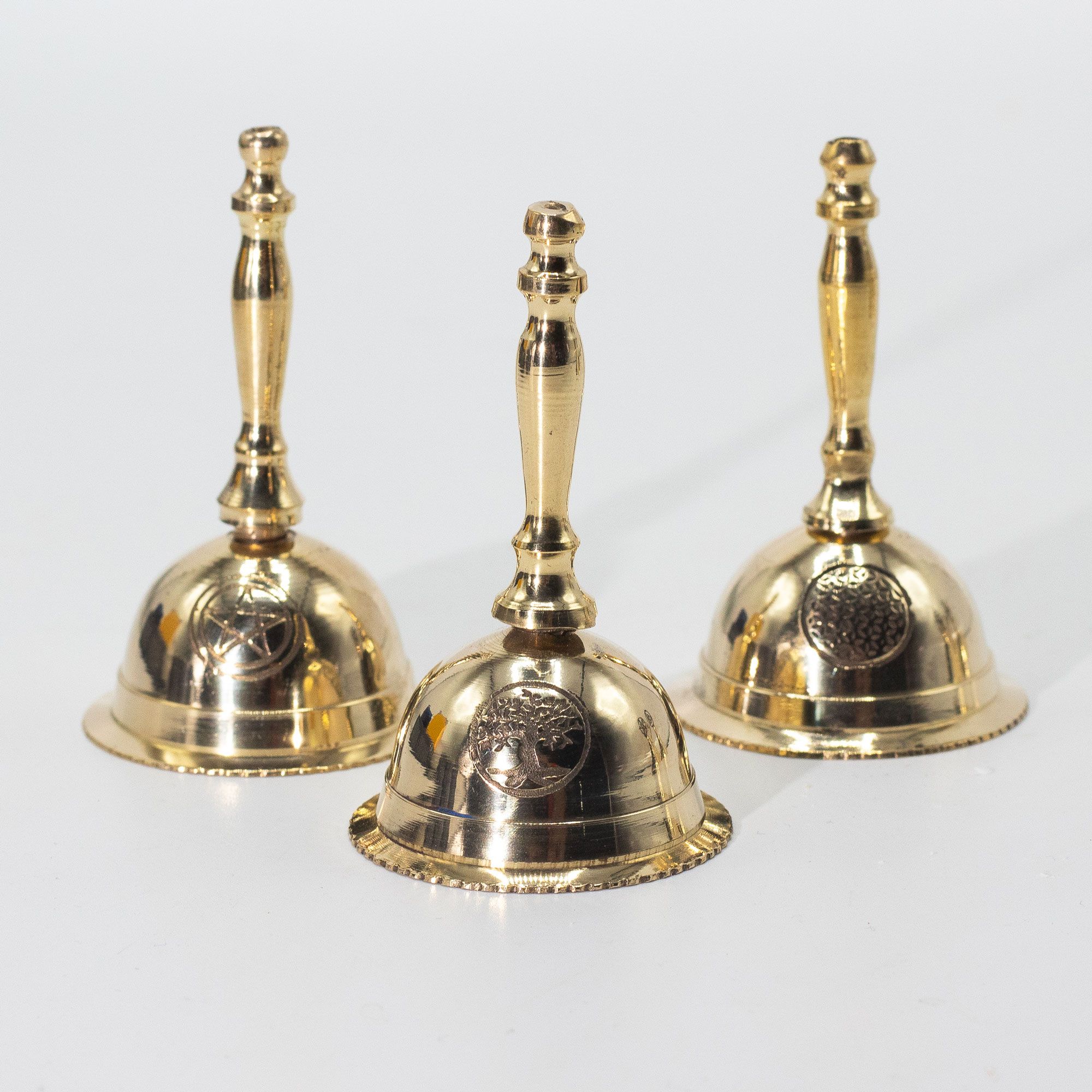 Small Altar Brass Bell - Tree of Life - Image 2