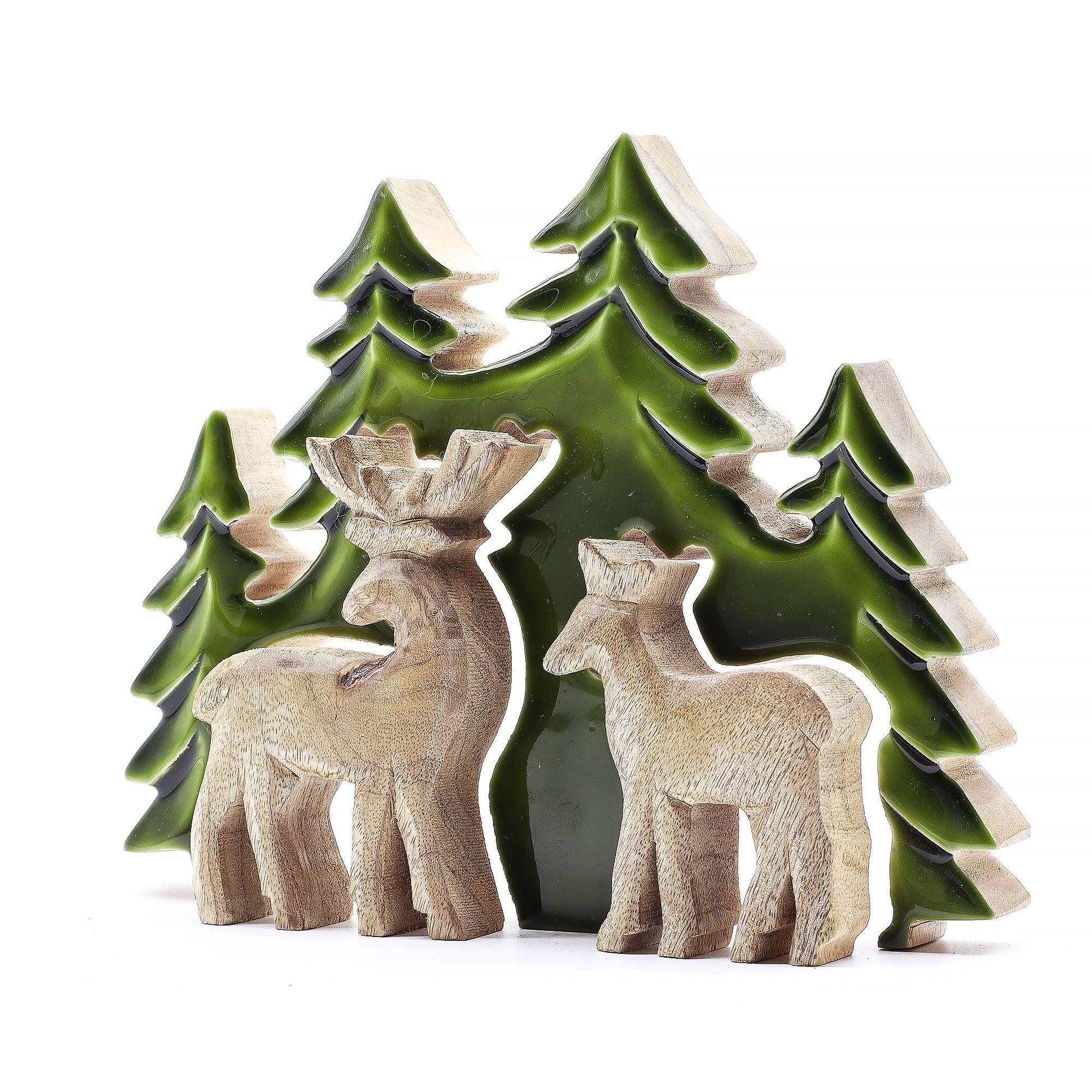 Lost in the Forrest -  Two Dear in the Forrest 3D Wooden Decoration - 18x23cm - Image 2