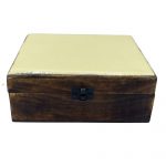 Large Ceramic Glazed Wood Box - 20x15x7.5cm - Concrete