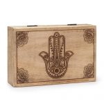 Big Rectangle Box 21.5x14x6.3cm - Hamsa Black Engraved