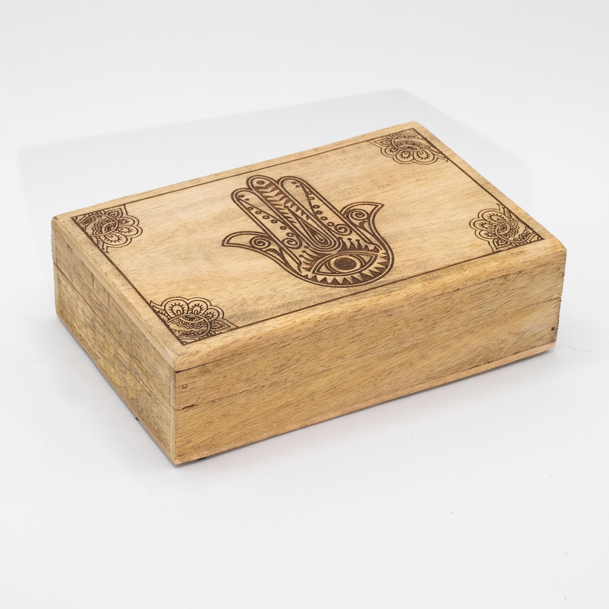 Big Rectangle Box 21.5x14x6.3cm - Hamsa Black Engraved - Image 3