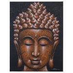 Buddha Painting Canvas Print- Copper Brocade Detail